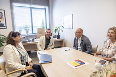 Od lewej: mgr E. Ptaszek, prof. G. Ostasz, prof. S. Matiukh, prof. G. Kalda,